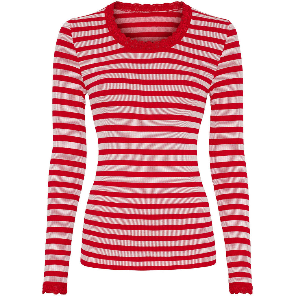 Microfiber T&S ISA FRIDA stripe T-shirt LS T-shirt LS Rosso-bianco