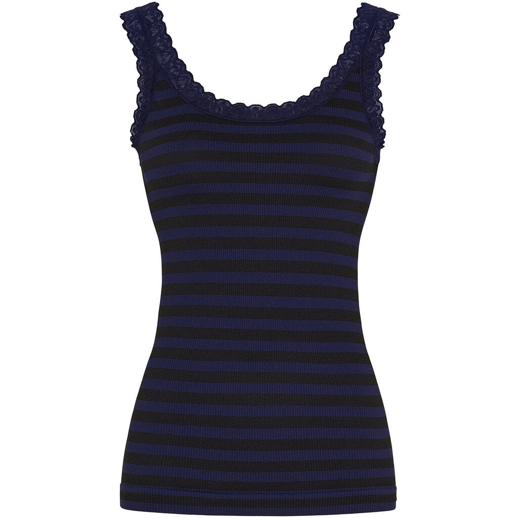 Microfiber T&S ISA stripe dark rib top Rib Top Nero/Blu