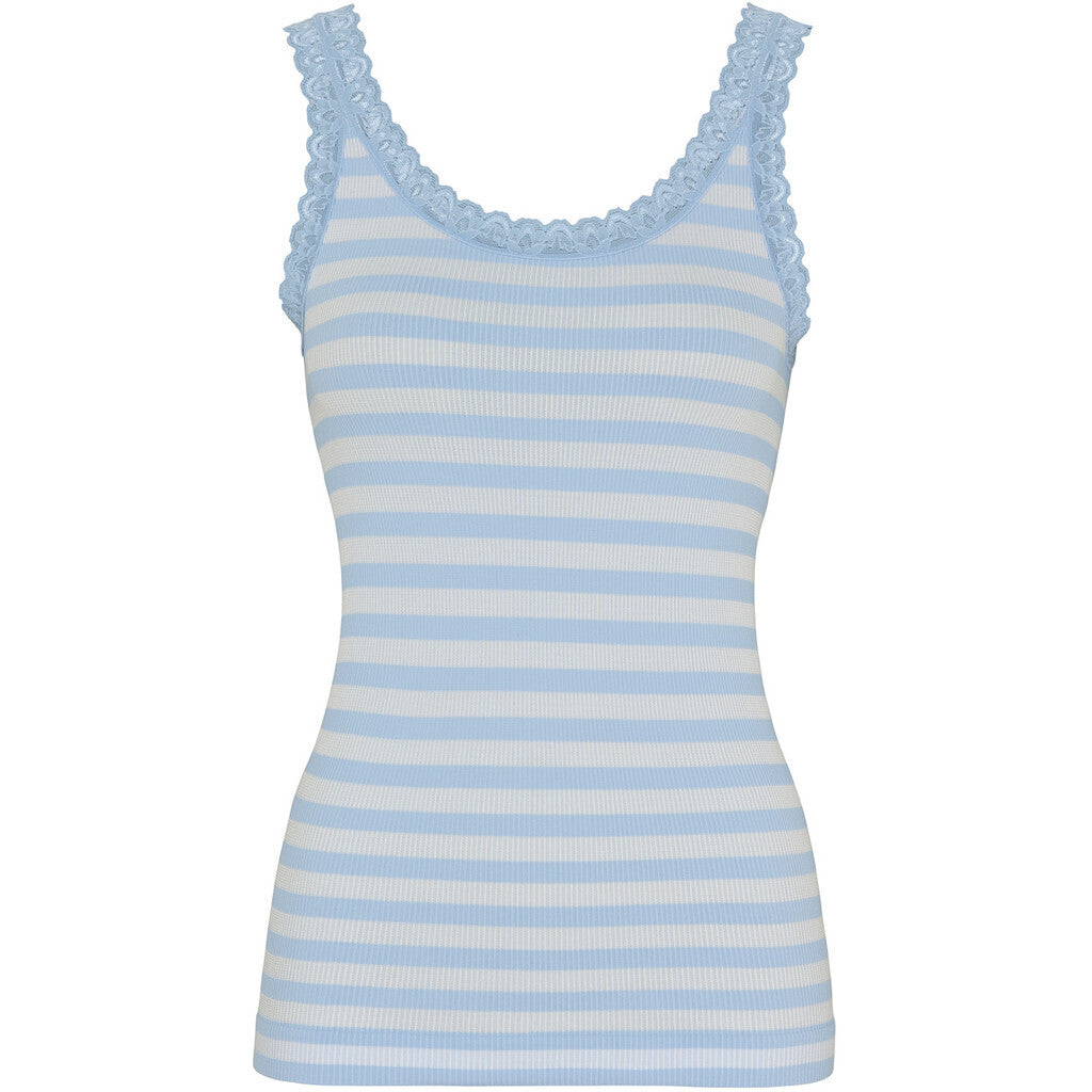 Microfiber T&S ISA stripe rib top Rib Top Azzurro-bianco