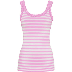Microfiber T&S ISA stripe rib top Rib Top Macaron-bianco