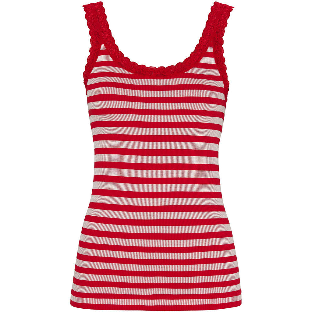 Microfiber T&S ISA stripe rib top Rib Top Rosso-bianco