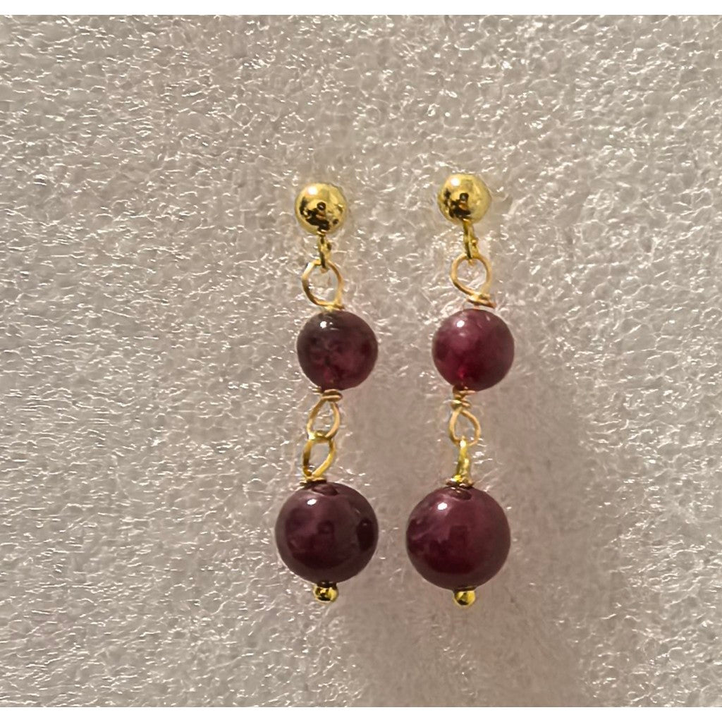 Jewelry T&S Jackie 2-stone Earring Earring Bordeaux garnet
