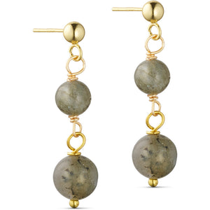 Jewelry T&S Jackie 2-stone Earring Earring Kaki labradorite