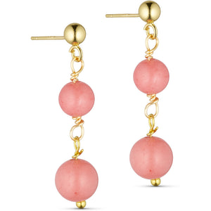 Jewelry T&S Jackie 2-stone Earring Earring Pink chalcedony