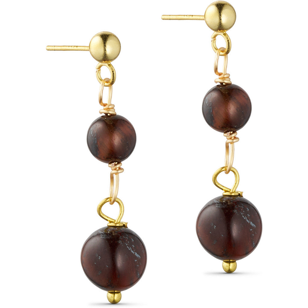 Jewelry T&S Jackie 2-stone Earring Earring Red tiger Eye