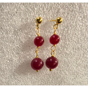 Jewelry T&S Jackie 2-stone Earring Earring Wine ruby