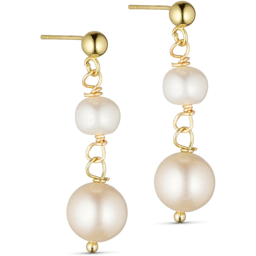 Jewelry T&S Jackie 2-stone Pearl Earring Earring Natural-gold