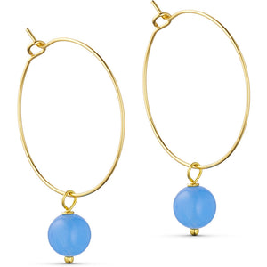 Jewelry T&S Jackie Hoop Earring Earring Alaska blue Chalcedony