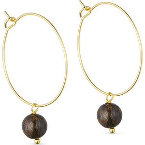 Jewelry T&S Jackie Hoop Earring Earring Bronze grey stone