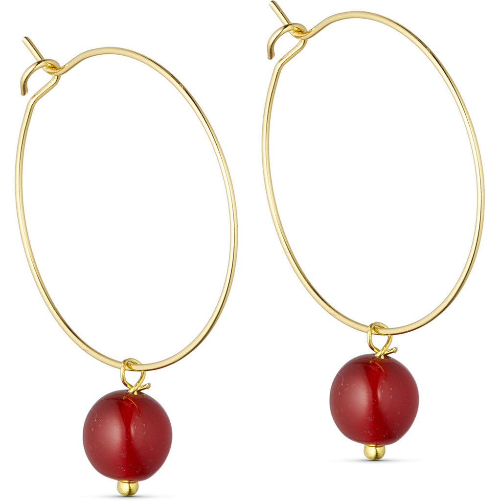 Jewelry T&S Jackie Hoop Earring Earring Red chalcedony