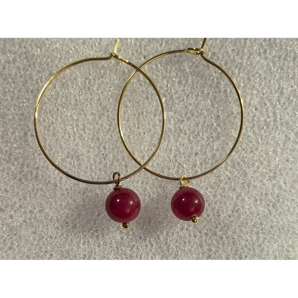 Jewelry T&S Jackie Hoop Earring Earring Wine ruby