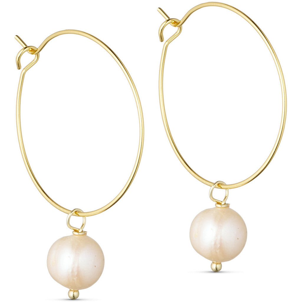 Jewelry T&S Jackie Hoop Pearl Earring Earring Natural-gold
