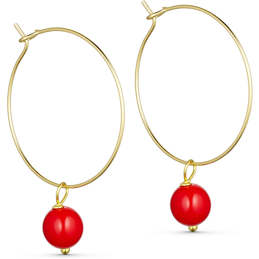Jewelry T&S Jackie glass hoop Earring Earring Red
