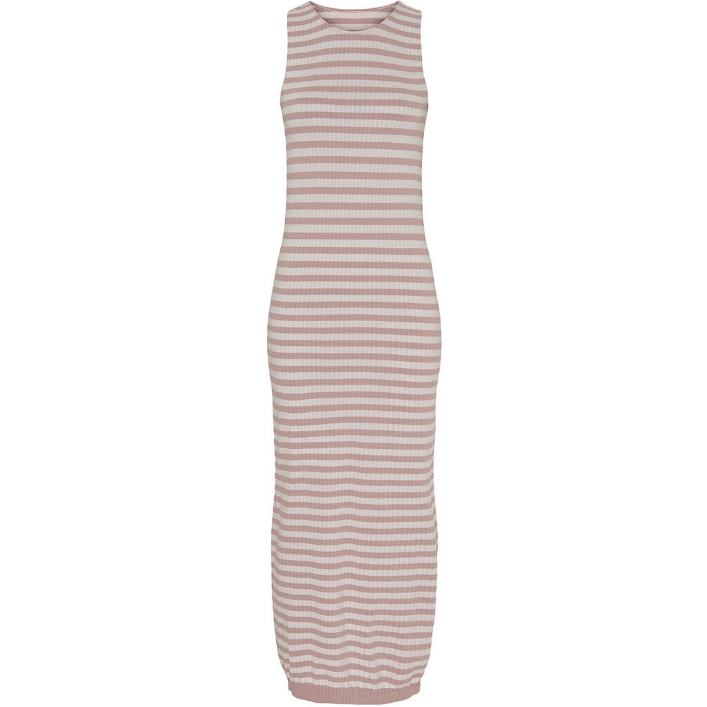 Microfiber T&S Joy dress Stripe Dress Rosa antico-bianco