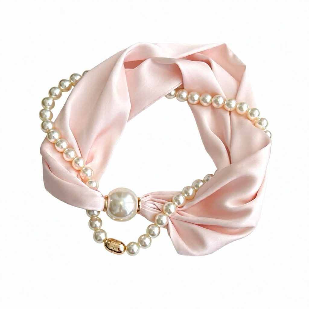 Jewelry T&S Kim Scarf w. magnetic pearl and necklace Scarf Cipria