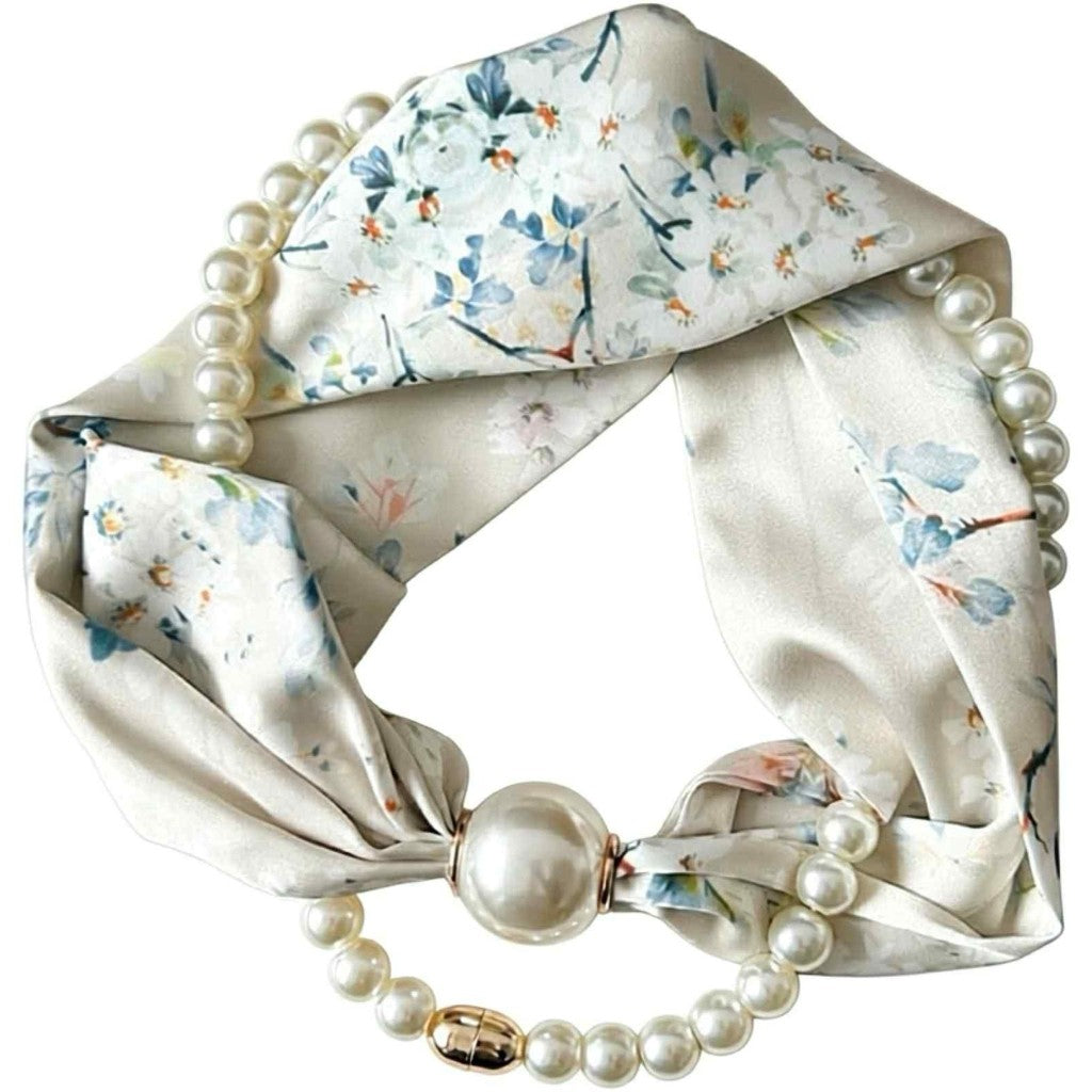 Jewelry T&S Kim Scarf w. magnetic pearl and necklace Scarf Multi 2