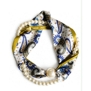 Scarf T&S Kim Scarf w. magnetic pearl and necklace Scarf aw16