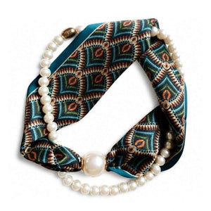 Scarf T&S Kim Scarf w. magnetic pearl and necklace Scarf aw4
