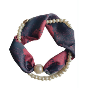 Scarf T&S Kim Scarf w. magnetic pearl and necklace Scarf aw9