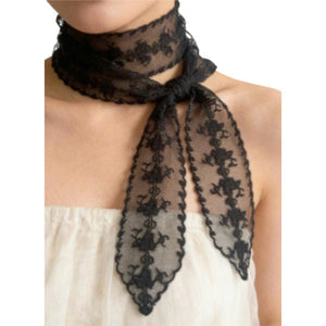 Scarf T&S Lace Ribbon Scarf Black