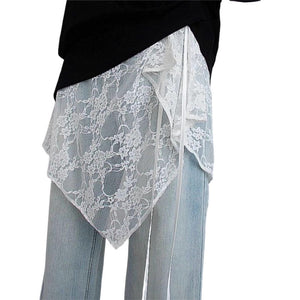 Scarf T&S Lace Wrap Skirt Chap Scarf White