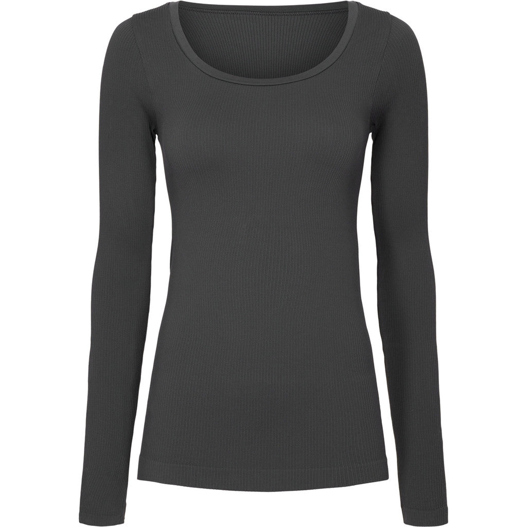 Microfiber T&S Linea rib T-shirt LS Top LS Antracite