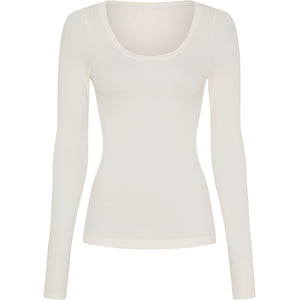 Microfiber T&S Linea rib T-shirt LS Top LS Ivory