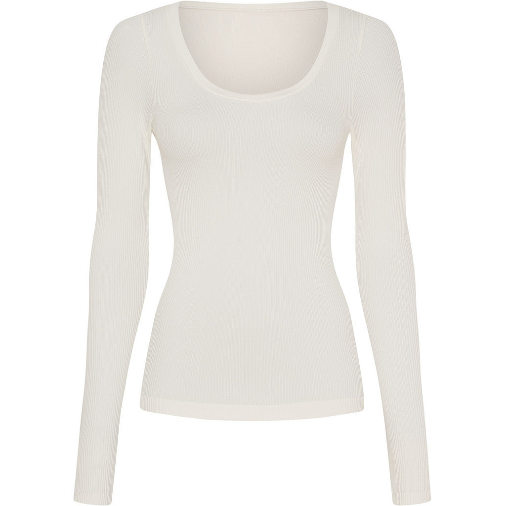 Microfiber T&S Linea rib T-shirt LS Top LS Ivory