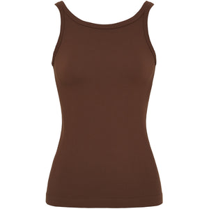 Microfiber T&S Lone rib tank Top Tank top Cioccolato