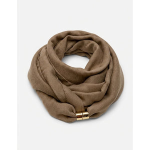 Scarf T&S Maca Scarf w. magnetic closing Scarf Brown