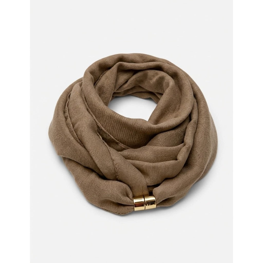 Scarf T&S Maca Scarf w. magnetic closing Scarf Brown