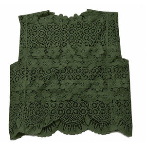 Clothing T&S Maren Lace Top Top Army green