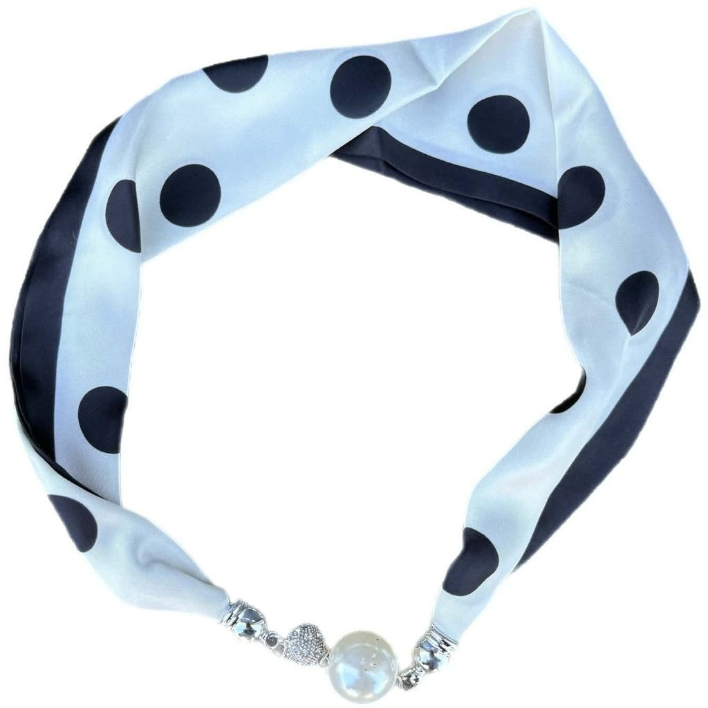 Scarf T&S Mariann Scarf Magnetic Closing Pearl Scarf Dot