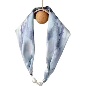 Scarf T&S Mariann Scarf Magnetic Closing Pearl Scarf Oceano