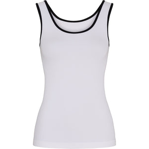 Microfiber T&S Marie rib Top Rib Top Bianco/nero