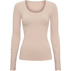 Microfiber T&S Mary Blouse lace LS Top LS Cipria