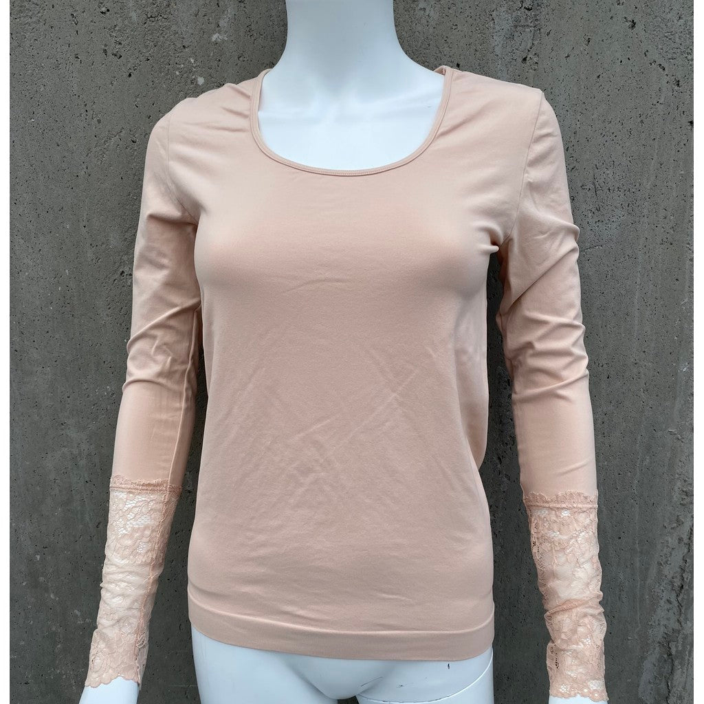 Microfiber T&S Mary Blouse lace LS Top LS Cipria