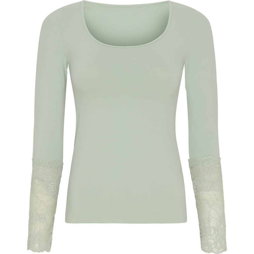 Microfiber T&S Mary Blouse lace LS Top LS Menta