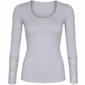 Microfiber T&S Mary Blouse lace LS Top LS Perla