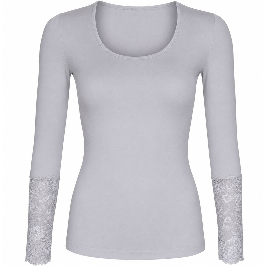 Microfiber T&S Mary Blouse lace LS Top LS Perla