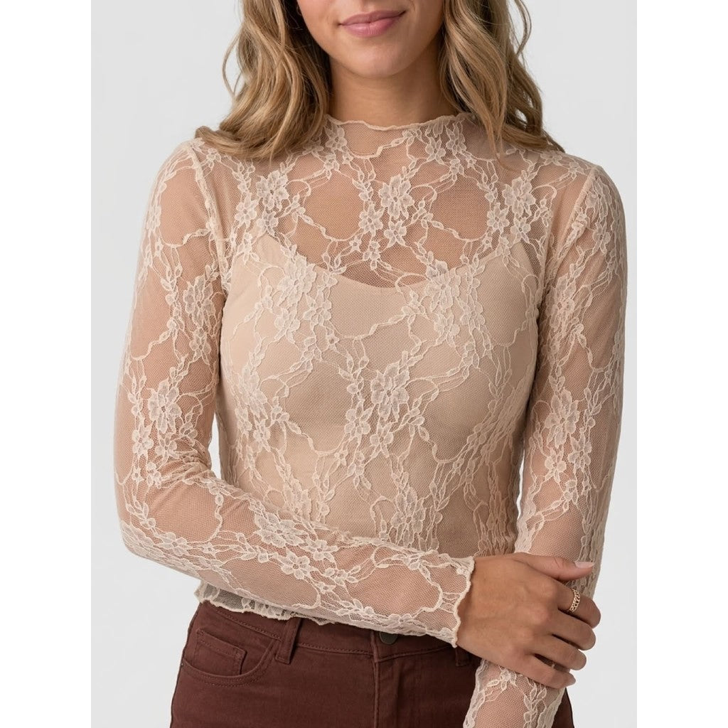 Clothing T&S Mesh Blouse Blouse Champagne