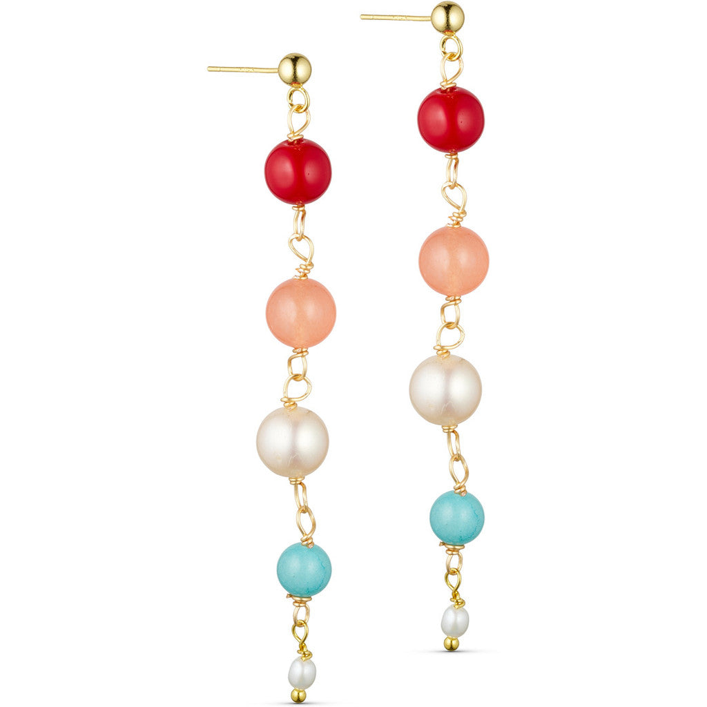 Jewelry T&S Milje Earring Earring Red-apricot-turquoise
