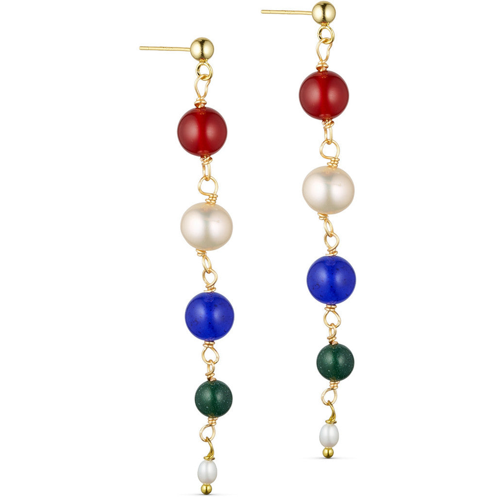 Jewelry T&S Milje Earring Earring Red-blue-darkgreen
