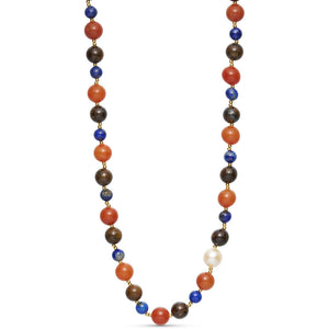 Jewelry T&S Milje Necklace Necklace Paprika-grey-blue