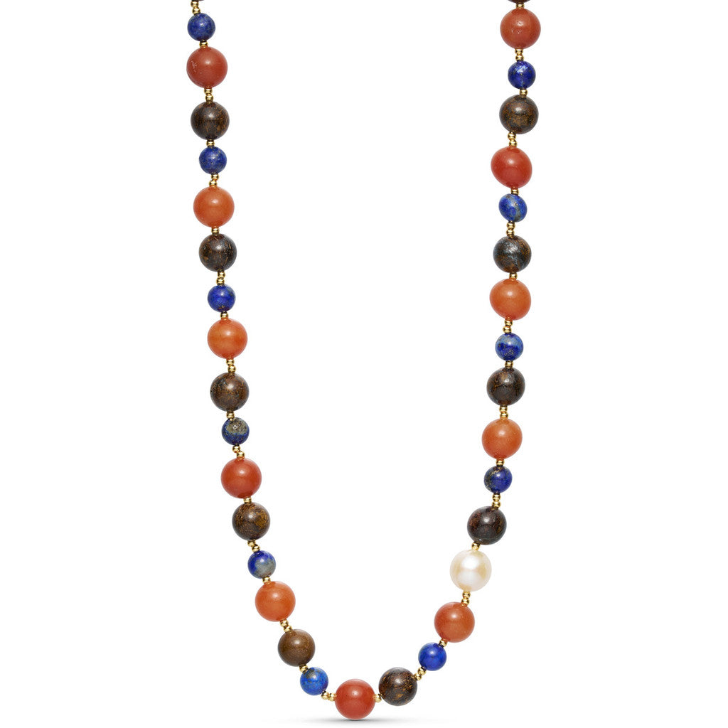 Jewelry T&S Milje Necklace Necklace Paprika-grey-blue