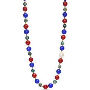 Jewelry T&S Milje Necklace Necklace Red-blue-darkgreen