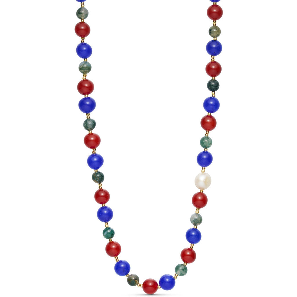 Jewelry T&S Milje Necklace Necklace Red-blue-darkgreen