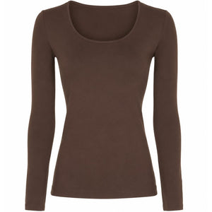 Microfiber T&S Mille T-shirt LS T-shirt LS Cioccolato