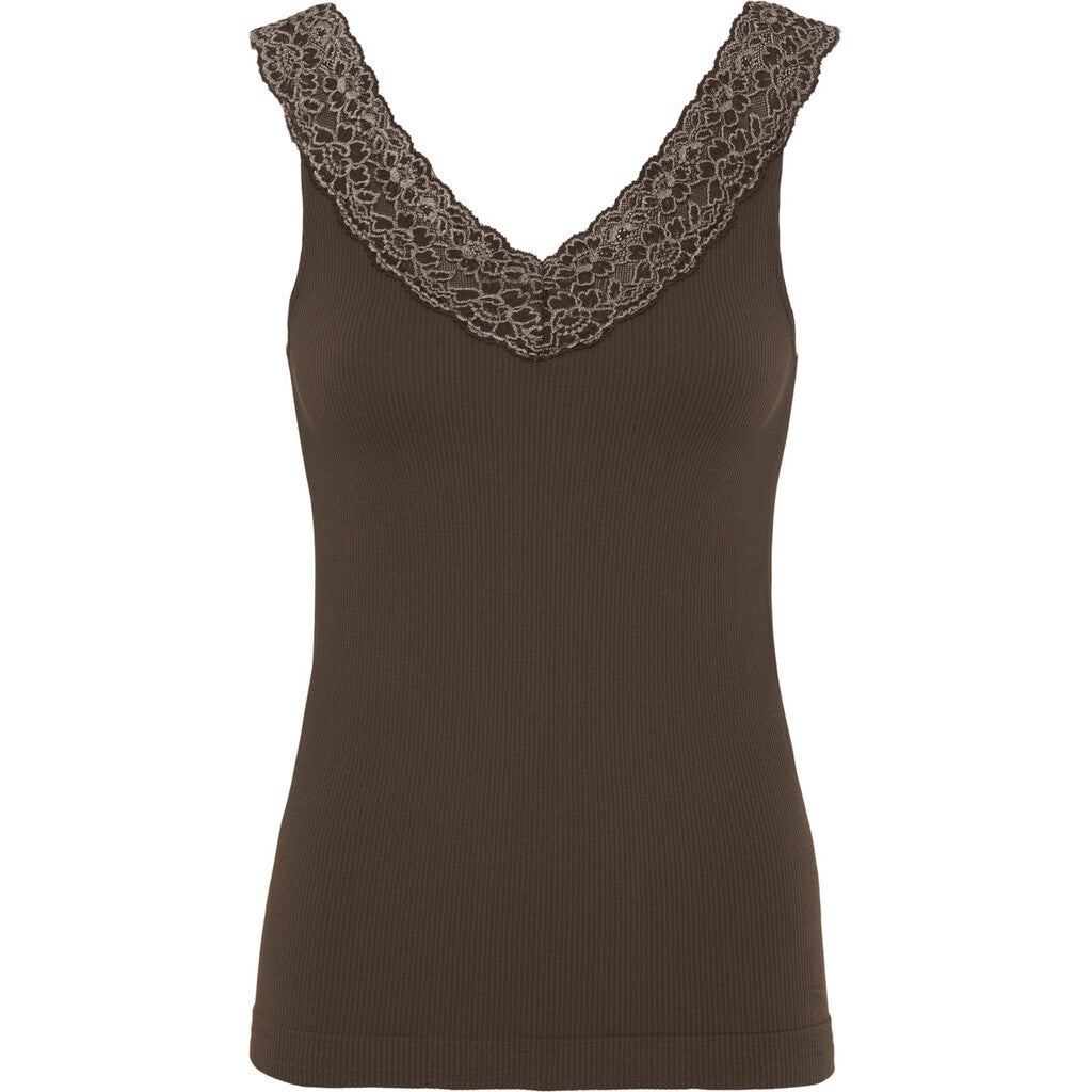 Microfiber T&S Miriam Rib Top Caffe