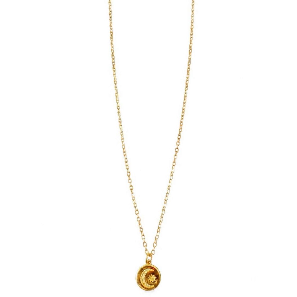 Jewelry T&S Moon and Star Necklace Necklace Gold